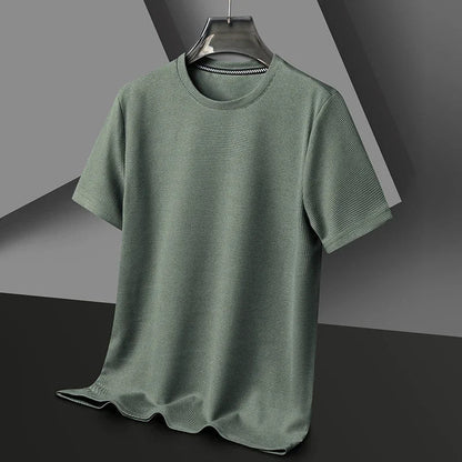 Da Uomo T-Shirt Texture Girocollo Maniche Corte Relax Moderna