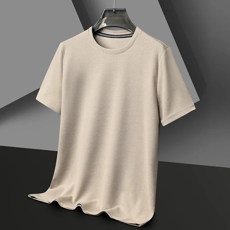 Da Uomo T-Shirt Texture Girocollo Maniche Corte Relax Moderna