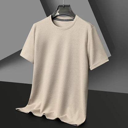 Da Uomo T-Shirt Texture Girocollo Maniche Corte Relax Moderna