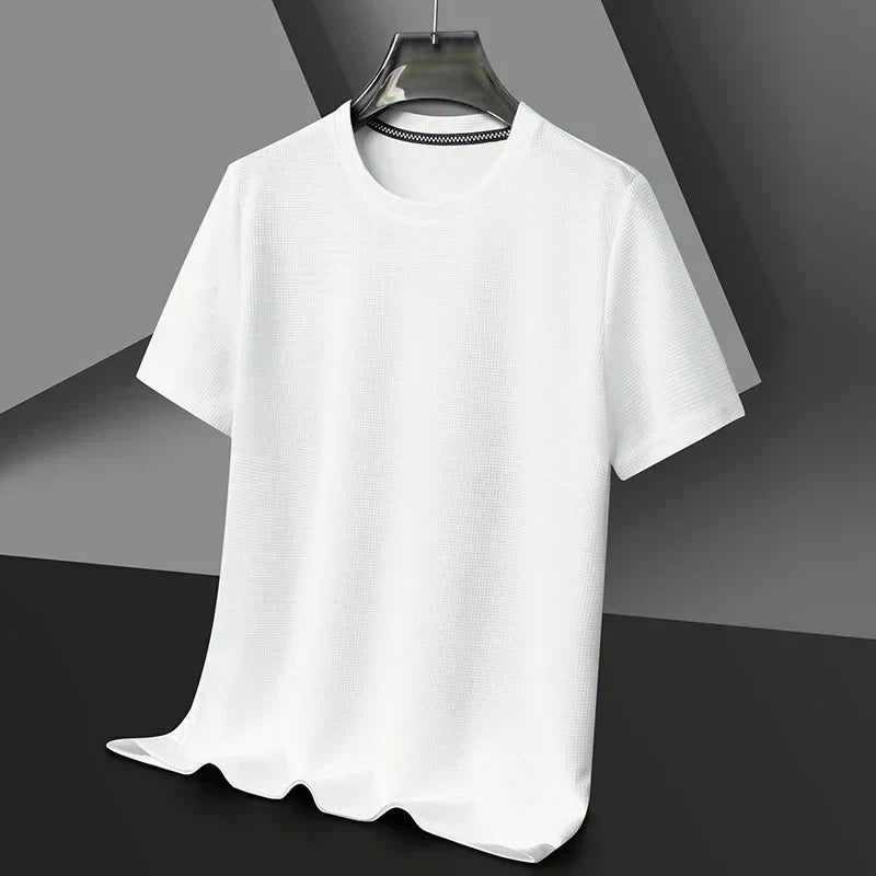 Da Uomo T-Shirt Texture Girocollo Maniche Corte Relax Moderna
