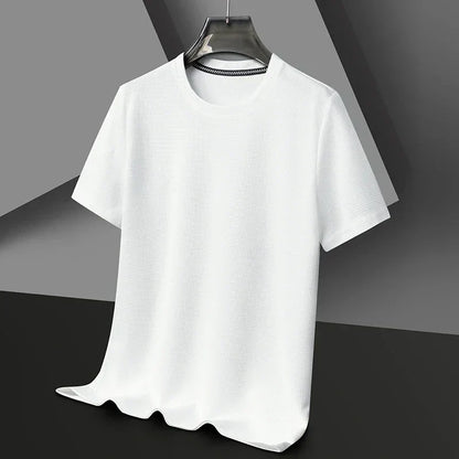 Da Uomo T-Shirt Texture Girocollo Maniche Corte Relax Moderna