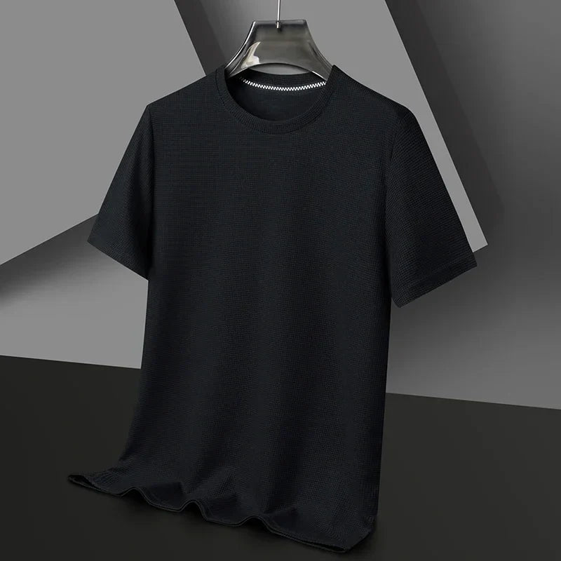 Da Uomo T-Shirt Texture Girocollo Maniche Corte Relax Moderna