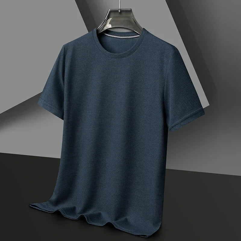 Da Uomo T-Shirt Texture Girocollo Maniche Corte Relax Moderna