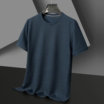 Da Uomo T-Shirt Texture Girocollo Maniche Corte Relax Moderna