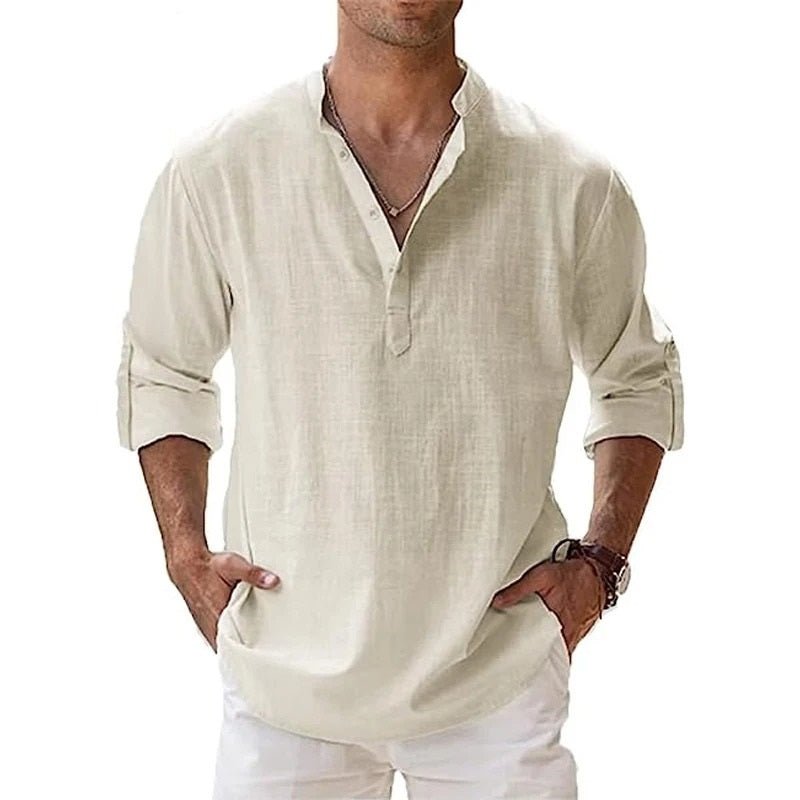 Da Uomo Camicia Linen Blend Relaxed Summer Essential