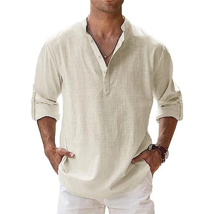 Da Uomo Camicia Linen Blend Relaxed Summer Essential