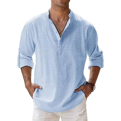 Da Uomo Camicia Linen Blend Relaxed Summer Essential