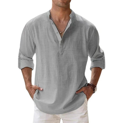 Da Uomo Camicia Linen Blend Relaxed Summer Essential