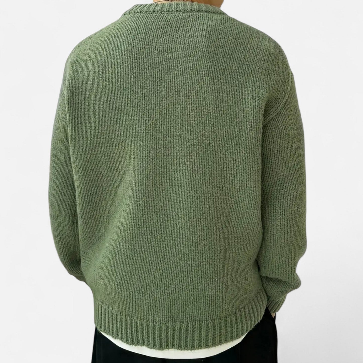 Da Uomo Maglione Girocollo Essential in Maglia Morbida