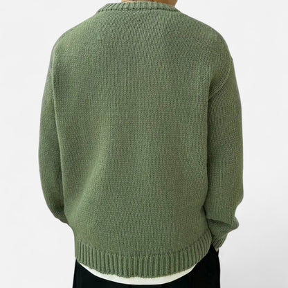 Da Uomo Maglione Girocollo Essential in Maglia Morbida