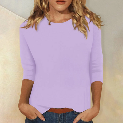 Da Donna Blusa Morbida a Maniche Tre Quarti con Scollo Tondo