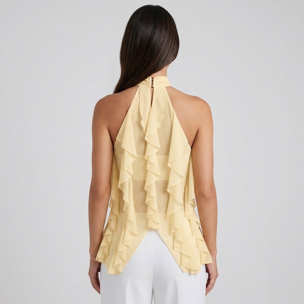 Da Donna Top Halter Chiffon Balze Eleganza Evening