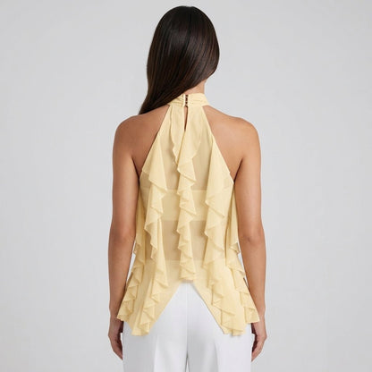 Da Donna Top Halter Chiffon Balze Eleganza Evening