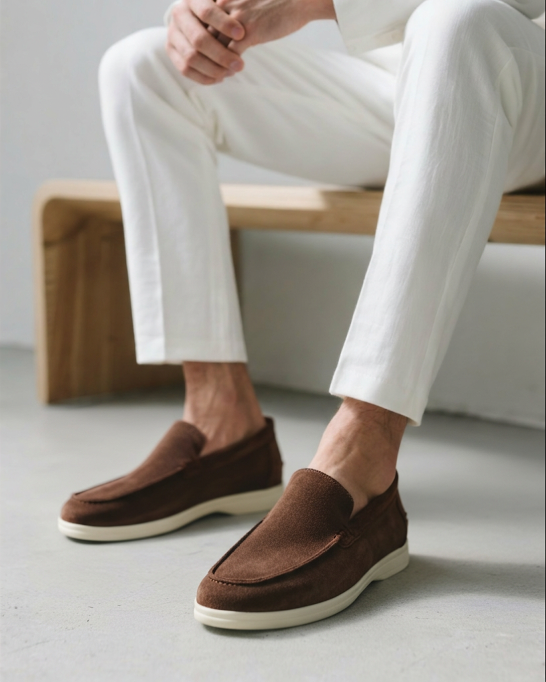 Da Uomo Mocassini Slip-On in Camoscio con Design Casual Comfort