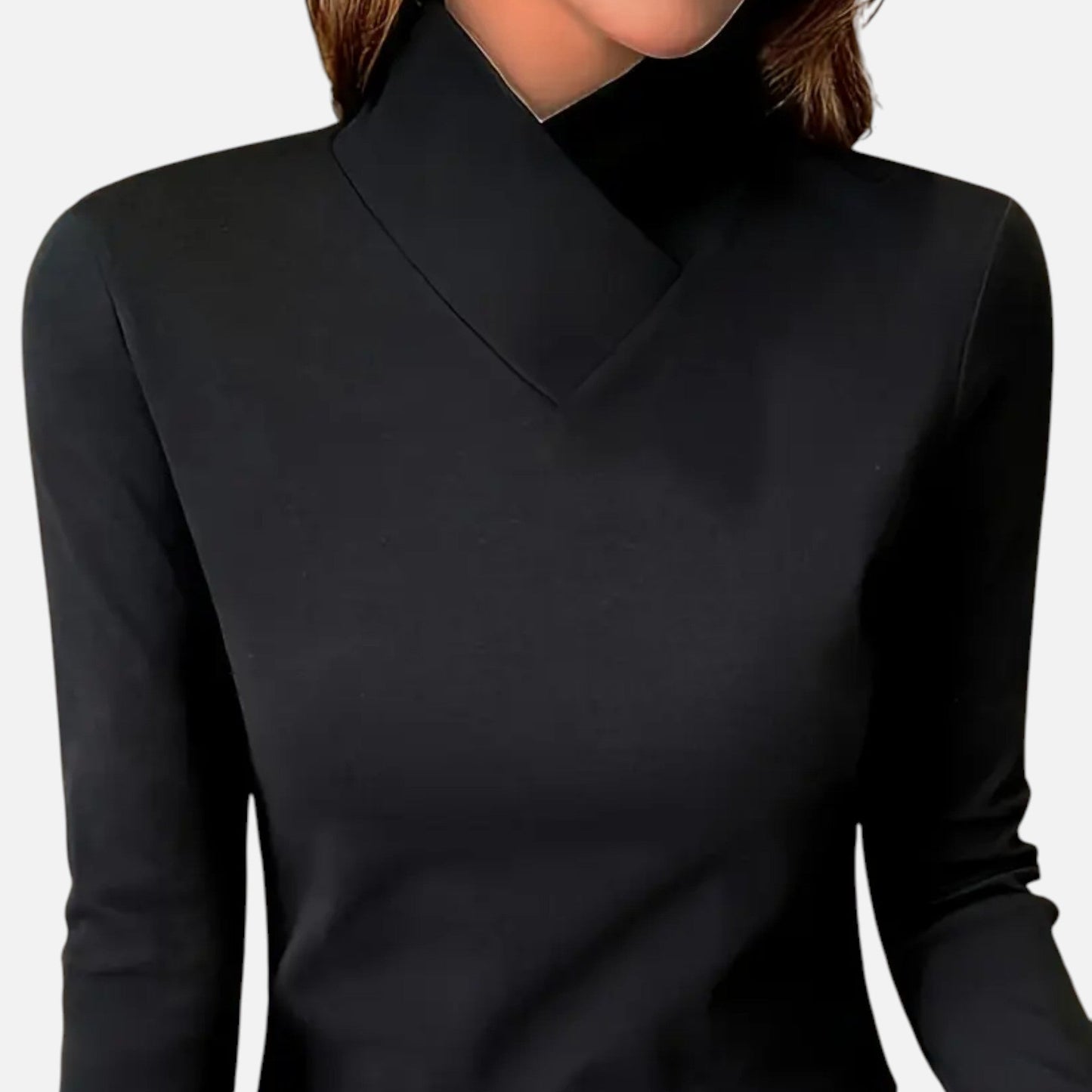 Da Donna Blusa Collo Incrociato Maniche Lunghe Elegante