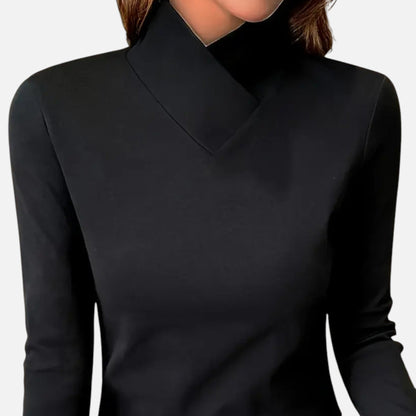 Da Donna Blusa Collo Incrociato Maniche Lunghe Elegante