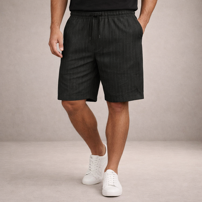 Da Uomo Bermuda Lino Coulisse Vestibilità Relax Moderna
