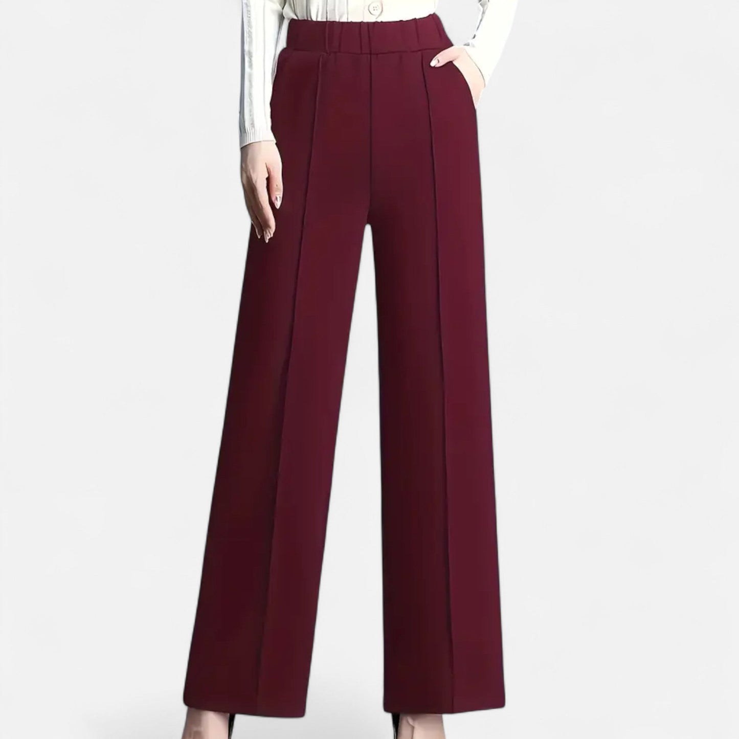 Da Donna Pantaloni Palazzo Alta Vita con Linea Fluida