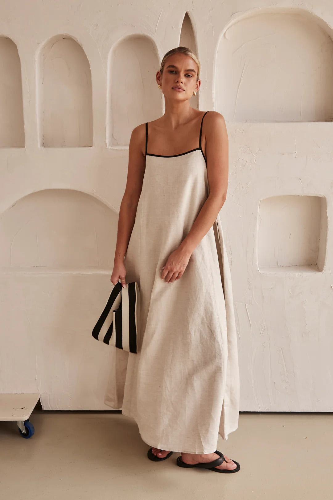 Da Donna Abito Maxi Spalline Sottili Silhouette Fluida Rilassata