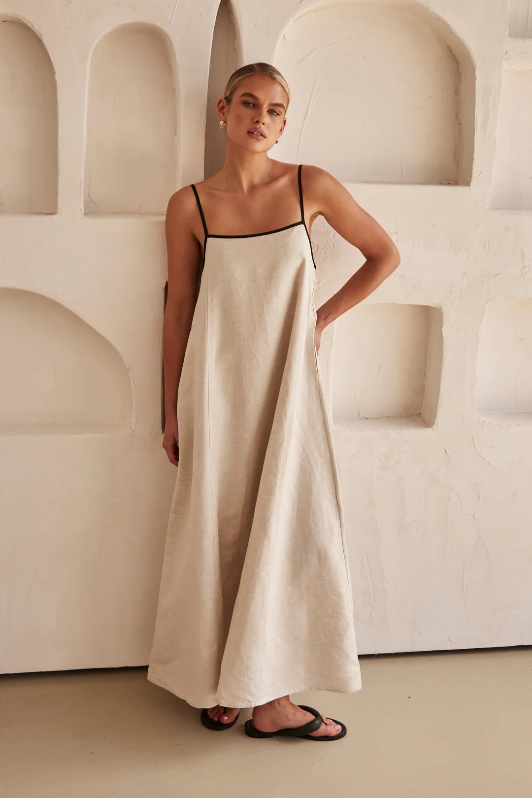 Da Donna Abito Maxi Spalline Sottili Silhouette Fluida Rilassata