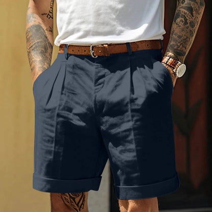 Da Uomo Bermuda Pinces Risvolto Sartoriale Eleganza Moderna