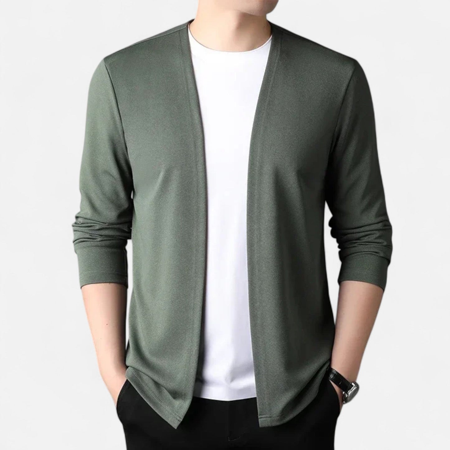 Da Uomo Cardigan Aperto Minimal Relax Fit Casual Moderno