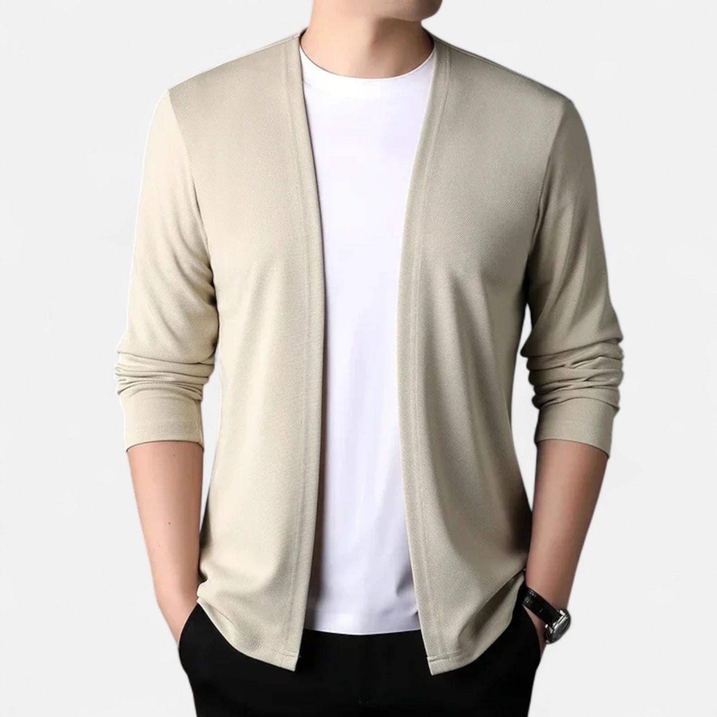 Da Uomo Cardigan Aperto Minimal Relax Fit Casual Moderno