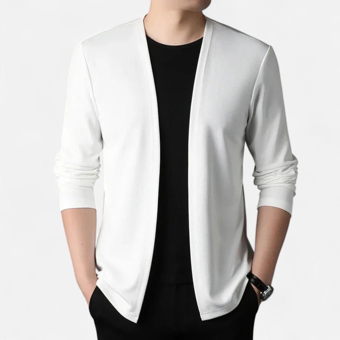 Da Uomo Cardigan Aperto Minimal Relax Fit Casual Moderno