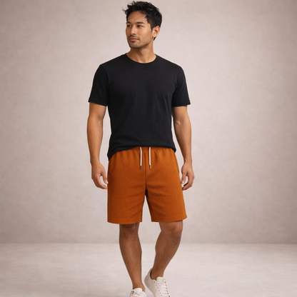 Da Uomo Bermuda Lino Coulisse Vestibilità Relax Moderna