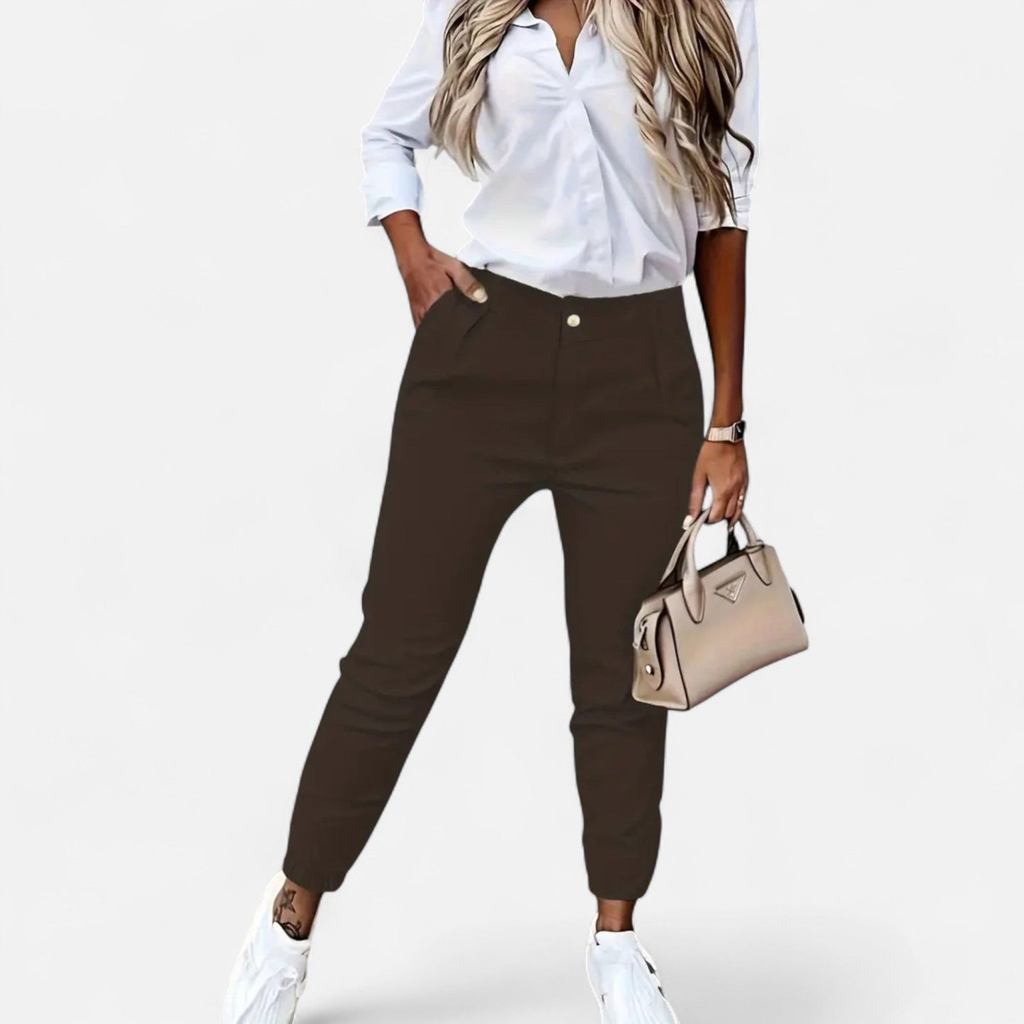 Da Donna Pantaloni Slim Fit Vita Alta Linea Sartoriale
