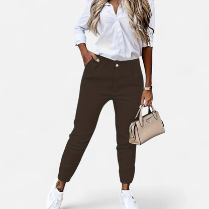 Da Donna Pantaloni Slim Fit Vita Alta Linea Sartoriale