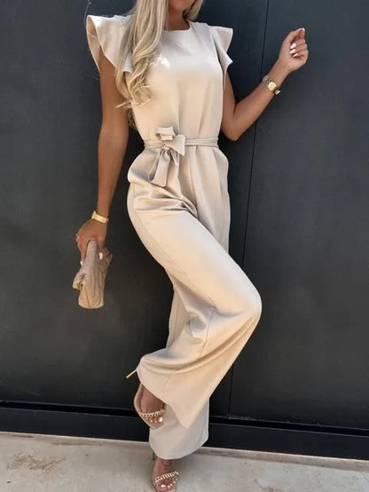 Da Donna Tuta Intera Volant Cintura Vita Wide Leg