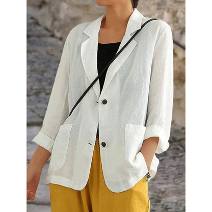 Da Donna Blazer in Lino Leggero dal Taglio Elegante
