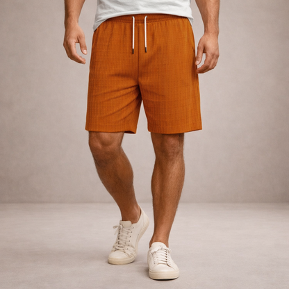Da Uomo Bermuda Lino Coulisse Vestibilità Relax Moderna