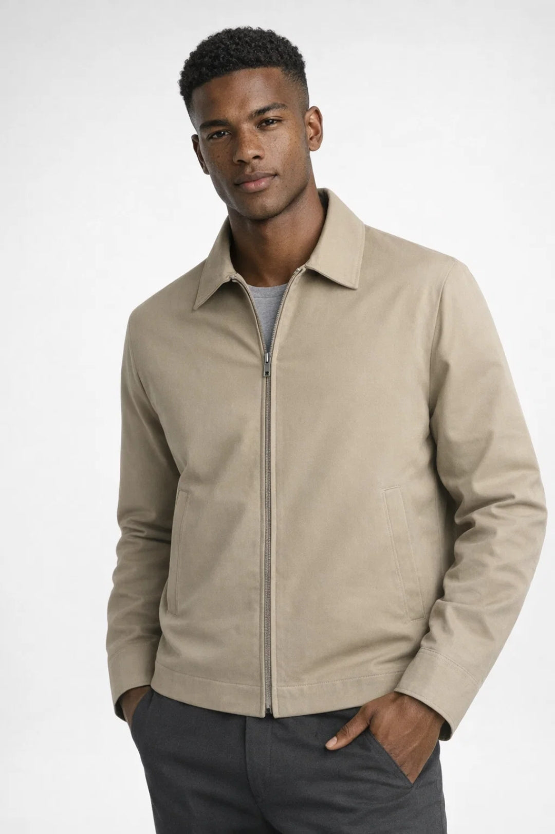 Da Uomo Giacca Slim Fit Zip Smart Casual Moderna