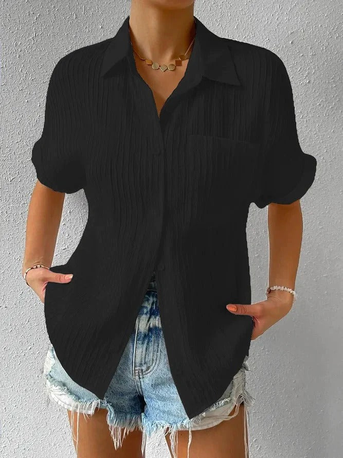 Da Donna Camicia Texture Relax Fit Maniche Corte Essential