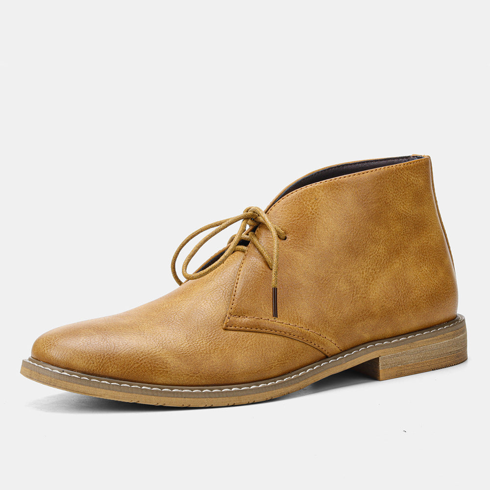 Da Uomo Stivaletti Chukka in Pelle Eleganza Smart Casual Stringati