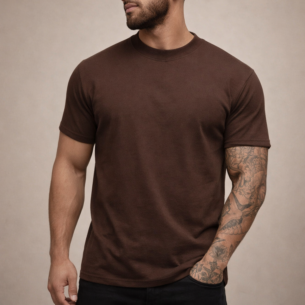 Da Uomo T-Shirt Slim Fit Girocollo Essenziale Relax Moderna