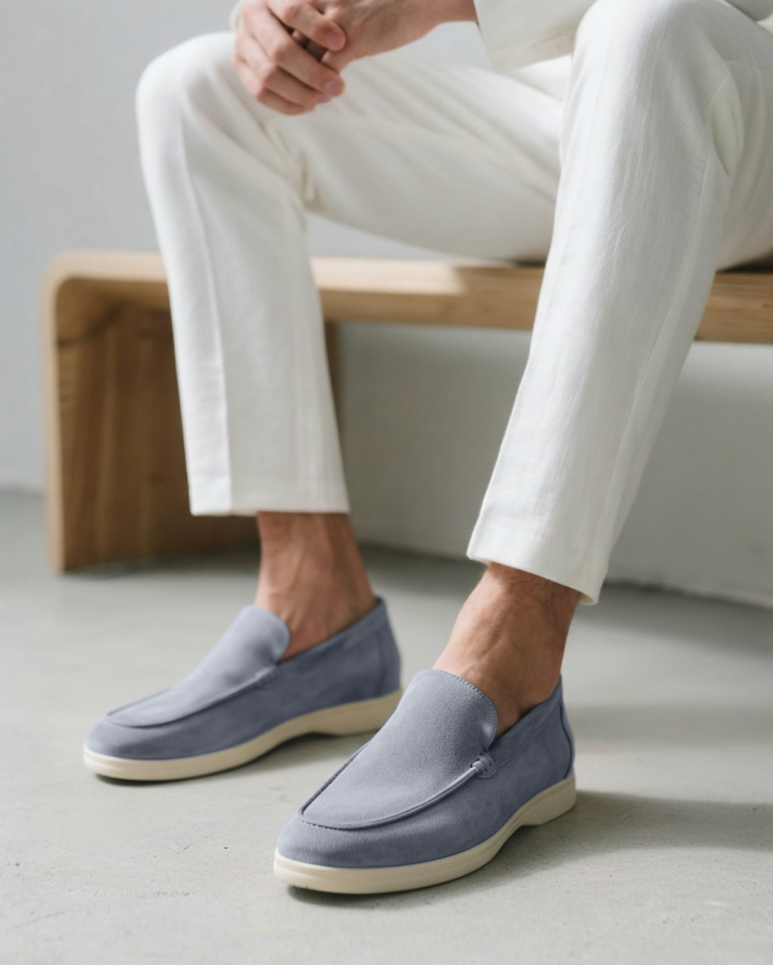 Da Uomo Mocassini Slip-On in Camoscio con Design Casual Comfort