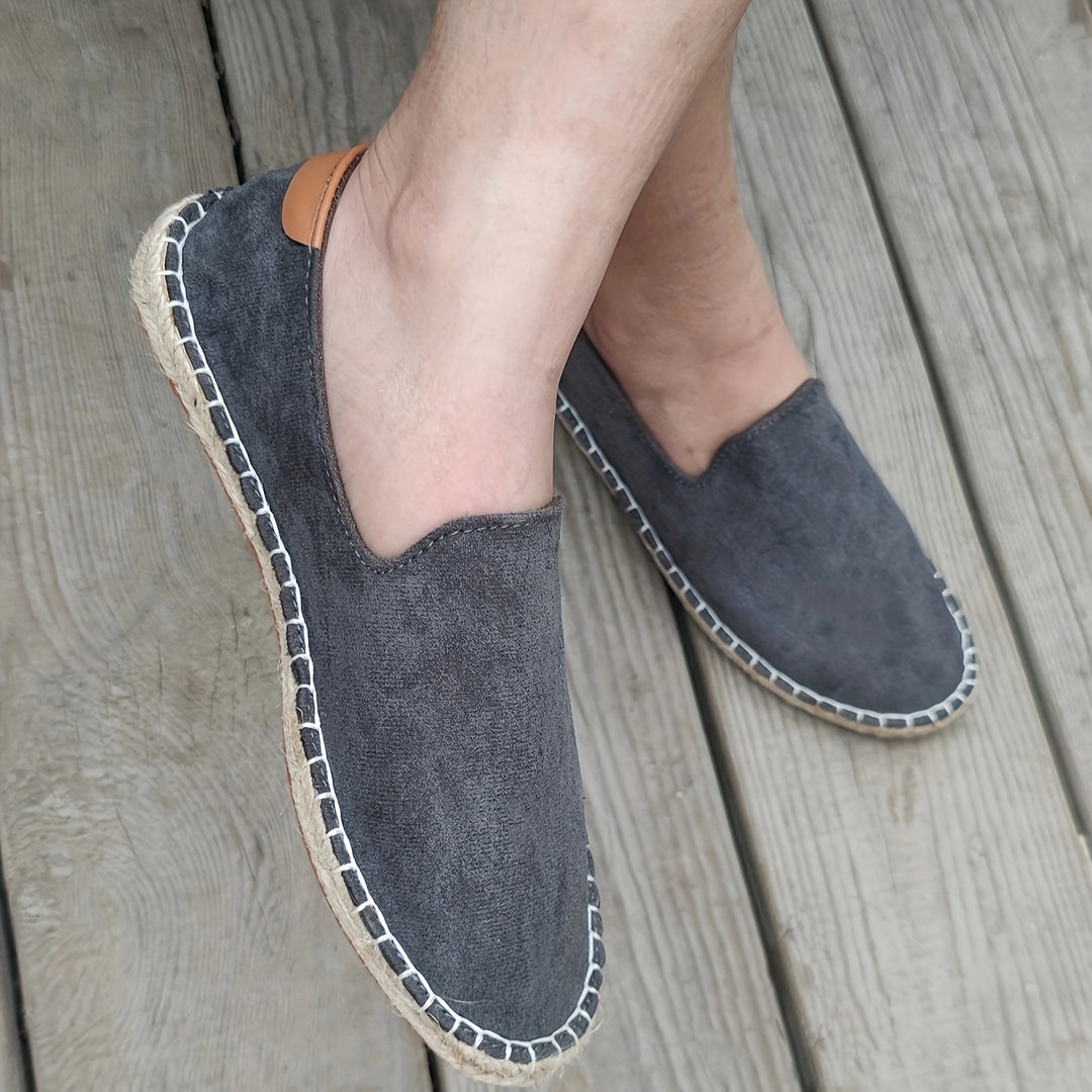 Da Uomo Espadrillas Canvas Slip On Relax Estivo Moderno