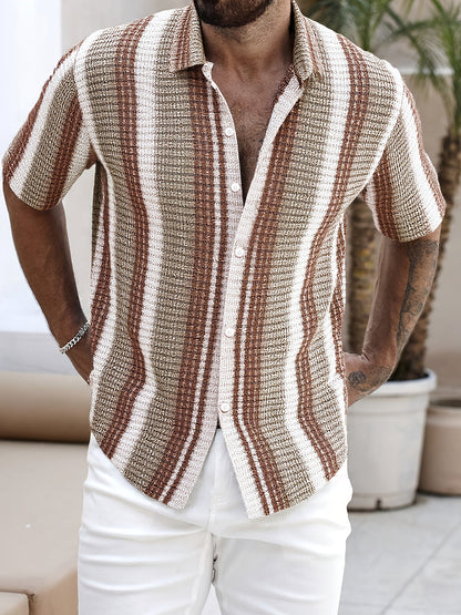 Da Uomo Camicia Motivo Stampato Maniche Corte Relax Moderna