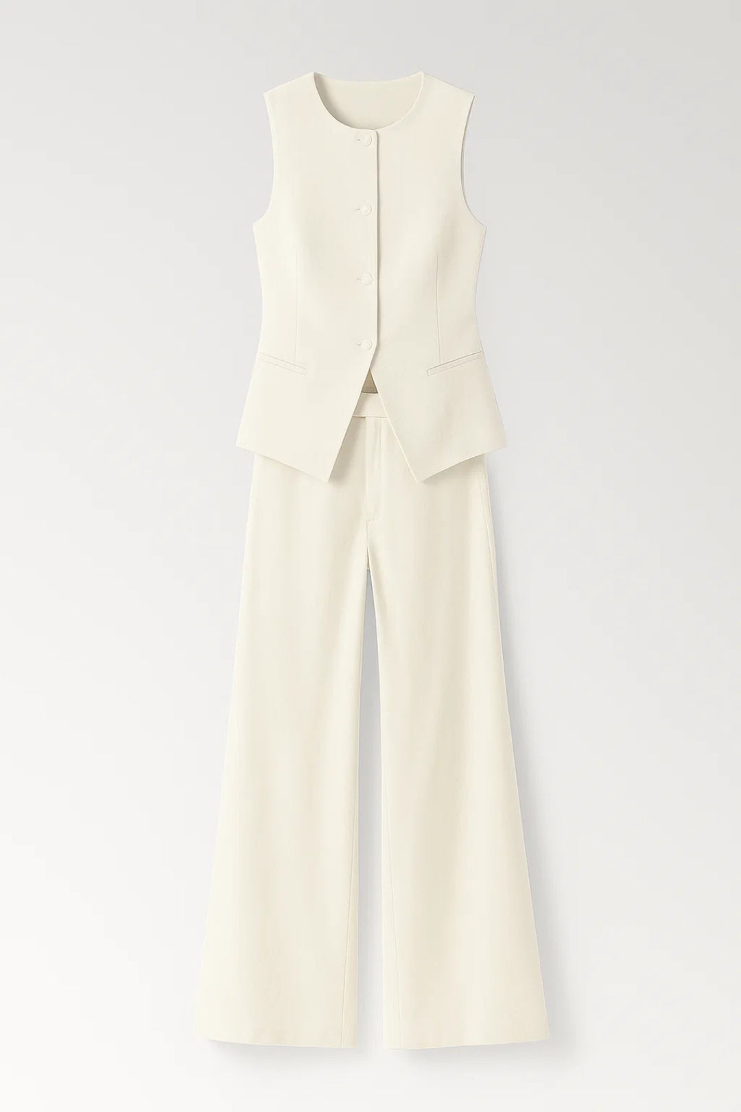 Da Donna Completo Gilet Sartoriale con Pantaloni Ampi
