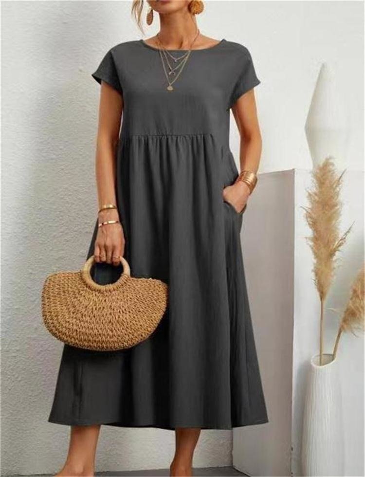 Da Donna Abito Maxi Relax Linea Morbida Casual Moderna