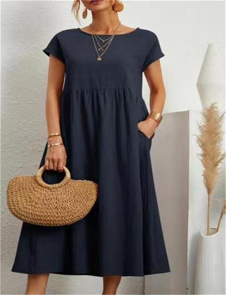 Da Donna Abito Maxi Relax Linea Morbida Casual Moderna