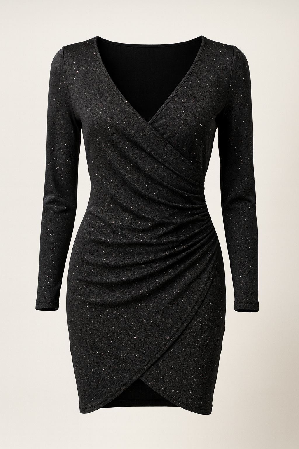 Da Donna Abito Mini Wrap Bodycon con Scollo a V e Dettagli Luminosi