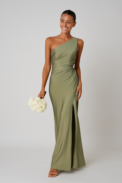 Da Donna Abito Monospalla Maxi Spacco Alto Silhouette Sculpted