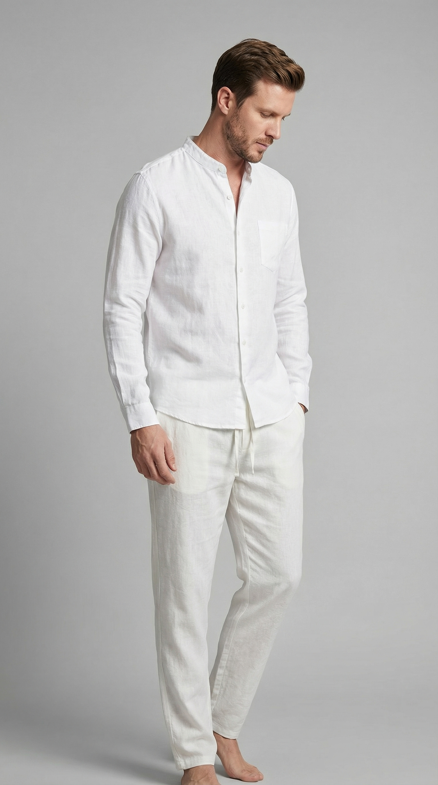 Da Uomo Completo in Lino Relax Smart Casual Moderno