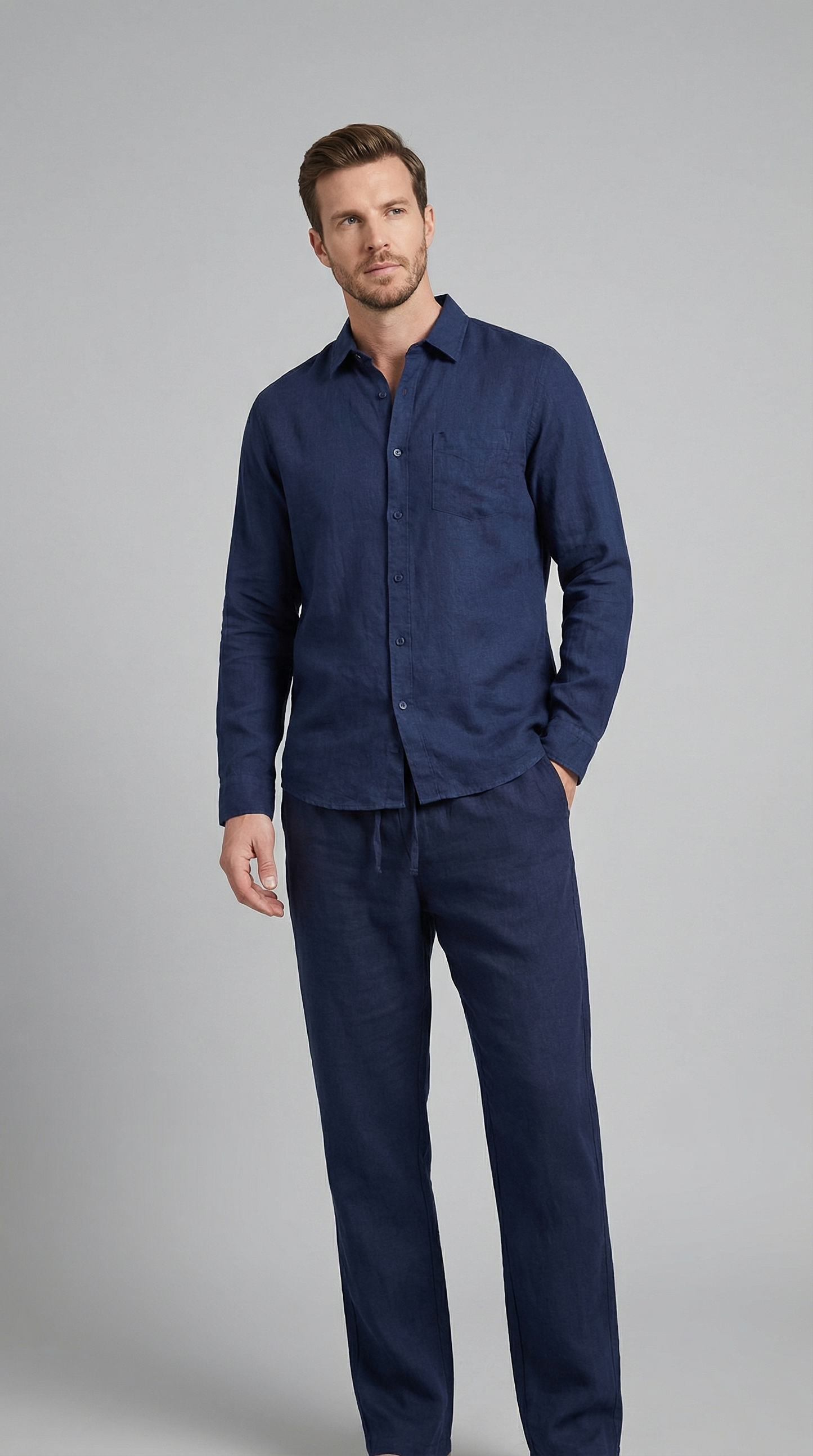 Da Uomo Completo in Lino Relax Smart Casual Moderno