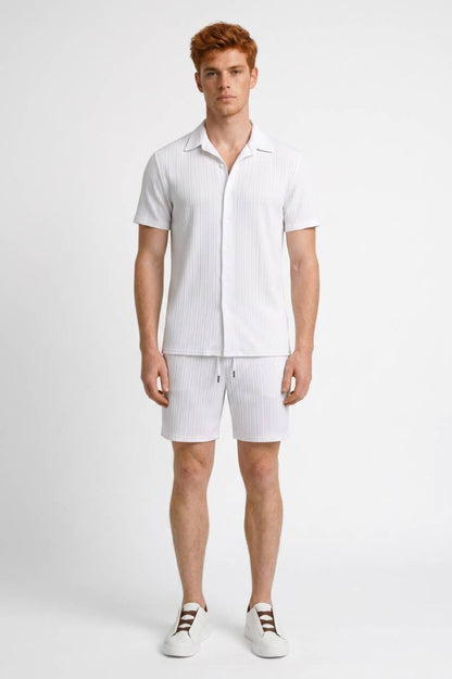 Da Uomo Completo Estivo Texture Riga Relax Casual Moderno