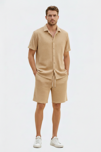 Da Uomo Completo Estivo Texture Relax Smart Casual Moderno